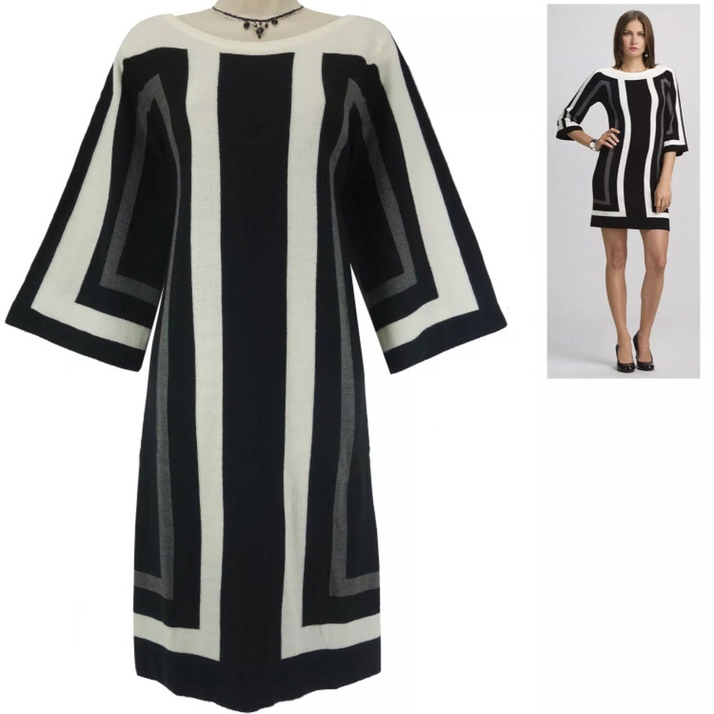 Large COLORBLOCK SHIFT SWEATER DRESS Fall/Winter